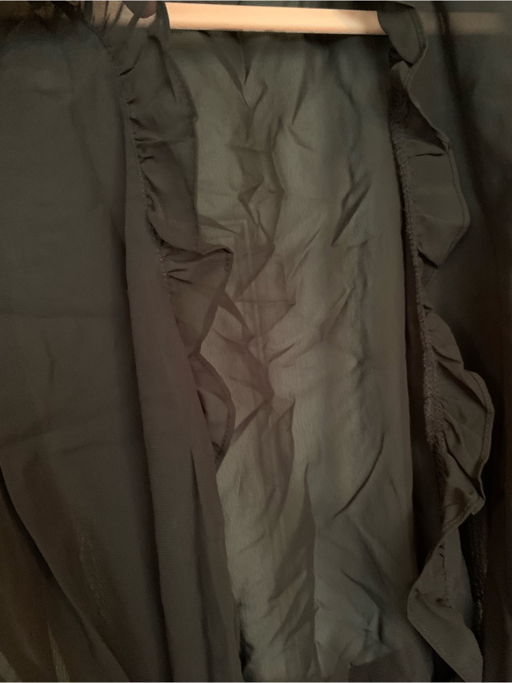 Sheer Black Robe with Ruffle Trim - Picture 5 of 5